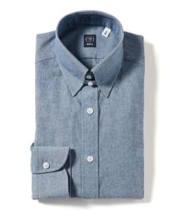 シャンブレー タブカラーシャツ