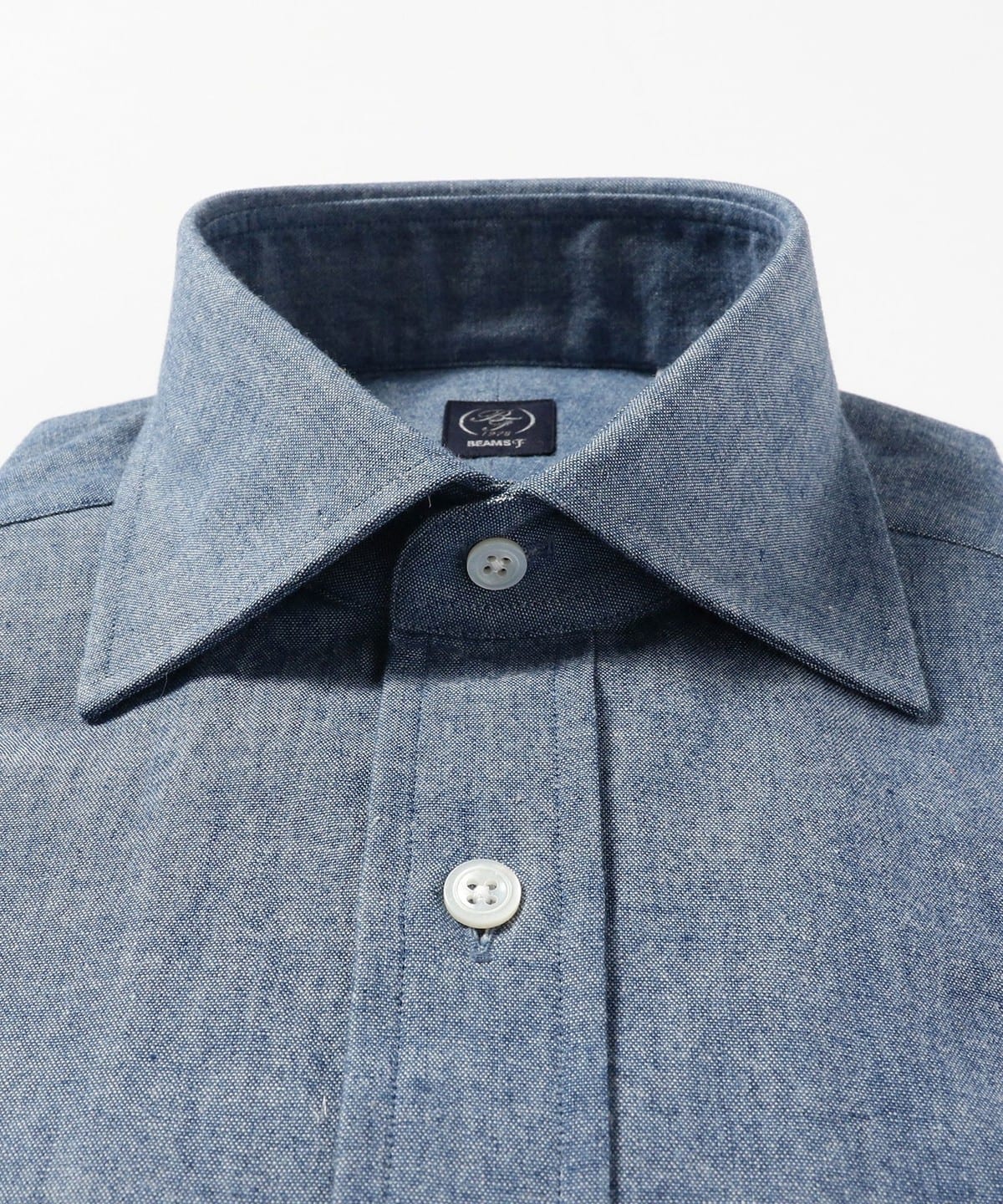 Chambray 寬領襯衫