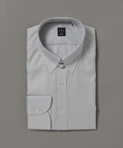 BEAMS F / グレー シャンブレー タブカラーシャツ