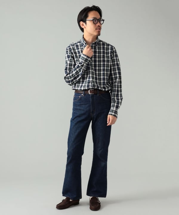 BEAMS F（ビームスF）タータンチェック ボタンダウンシャツ