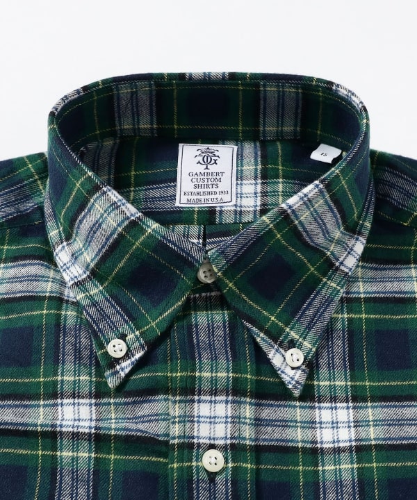 BEAMS F（ビームスF）Gambert Shirt / ネル タータンチェック ボタン