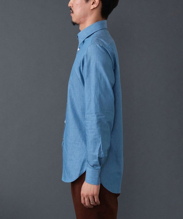 BEAMS F（ビームスF）コットン シャンブレー レギュラーカラー