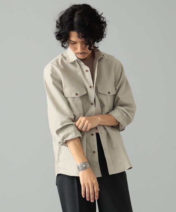 BEAMS F BEAMS × BEAMS F / Special order linen overshirt (shirt 