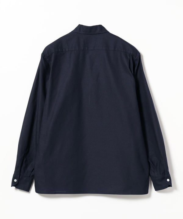 美品 BEAMS F スキッパーリネンプルオーバーシャツ L イエロー