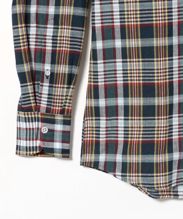 【BEAMS F別注】Drake’s/マドラスチェックボタンダウンシャツ/38 BEAMS F（ビームスF）【別注】Drake's / コットン ネイビー