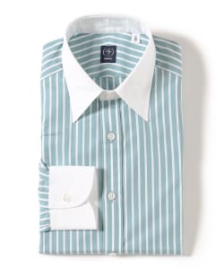 BEAMS F / 男裝 棉質 直條紋 牧師標準領 襯衫