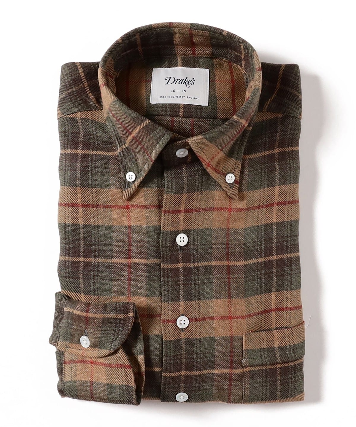 【別注】Drake's ドレイクス / ブラウンチェック ボタンダウンシャツ シャツ・ブラウス MEN BROWN 37 【別注】Drake's ドレイクス / ブラウンチェック ボタンダウンシャツ シャツ・ブラウス MEN BROWN 37