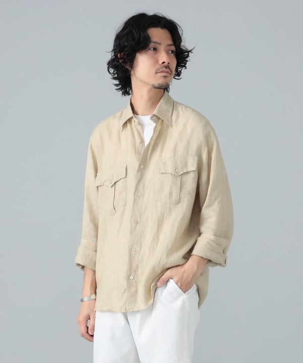 ALESSANDRO GHERARDI リネン長袖シャンブレーシャツ ALESSANDRO GHERARDI リネン長袖シャンブレーシャツ ALESSANDRO