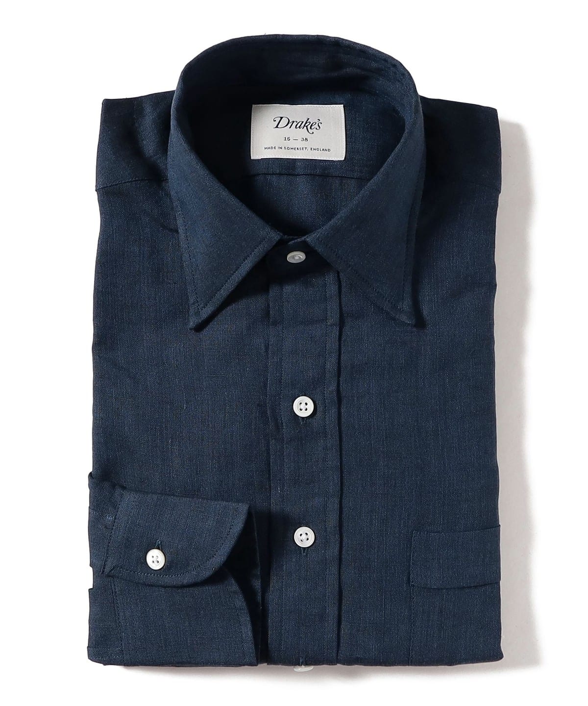 【別注】Drake's ドレイクス / リネン ソリッド レギュラーカラーシャツ シャツ・ブラウス MEN NAVY/04 38 【別注】Drake's ドレイクス / リネン ソリッド レギュラーカラーシャツ シャツ・ブラウス MEN NAVY/04 38