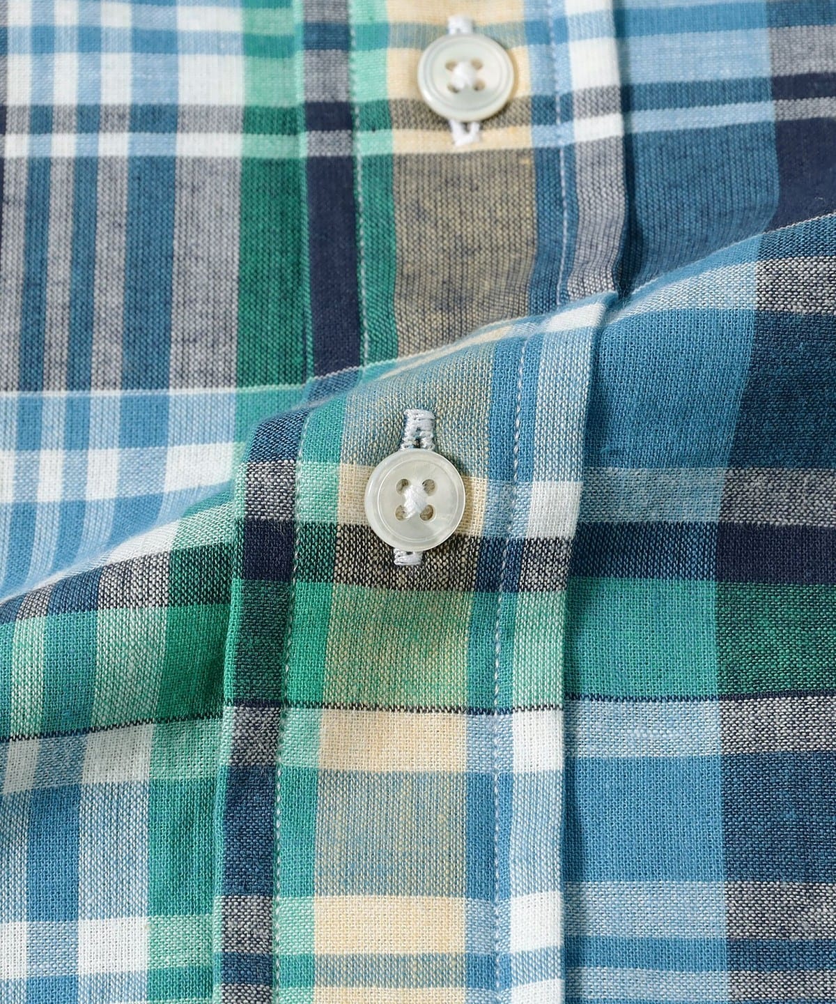 【BEAMS F別注】Drake’s/マドラスチェックボタンダウンシャツ/38 BEAMS F（ビームスF）【別注】Drake's / コットン ネイビー