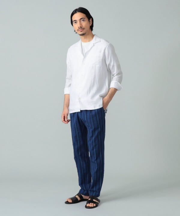 BEAMS F（ビームスF）リネン ソリッド オープンカラーシャツ（シャツ