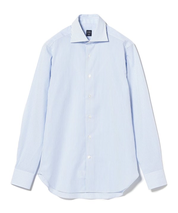 BEAMS F（ビームスF）コットン ペンシルストライプ ワイドカラー