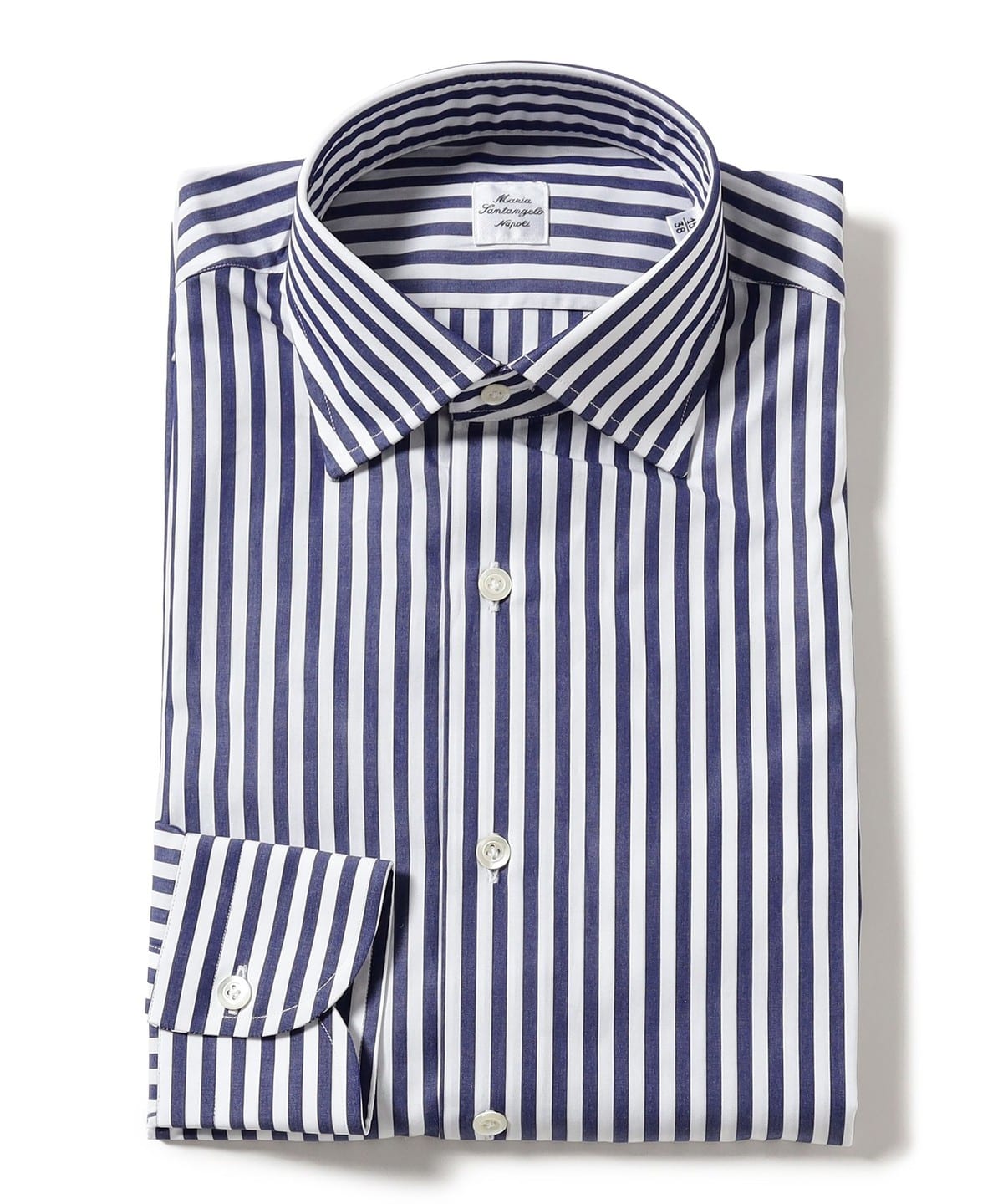 【別注】Maria Santangelo マリアサンタンジェロ / ANDREA ロンドンストライプ ワイドカラーシャツ シャツ・ブラウス MEN NAVY/157 38 【別注】Maria Santangelo マリアサンタンジェロ / ANDREA ロンドンストライプ ワイドカラーシャツ シャツ・ブラウス MEN NAVY/157 38