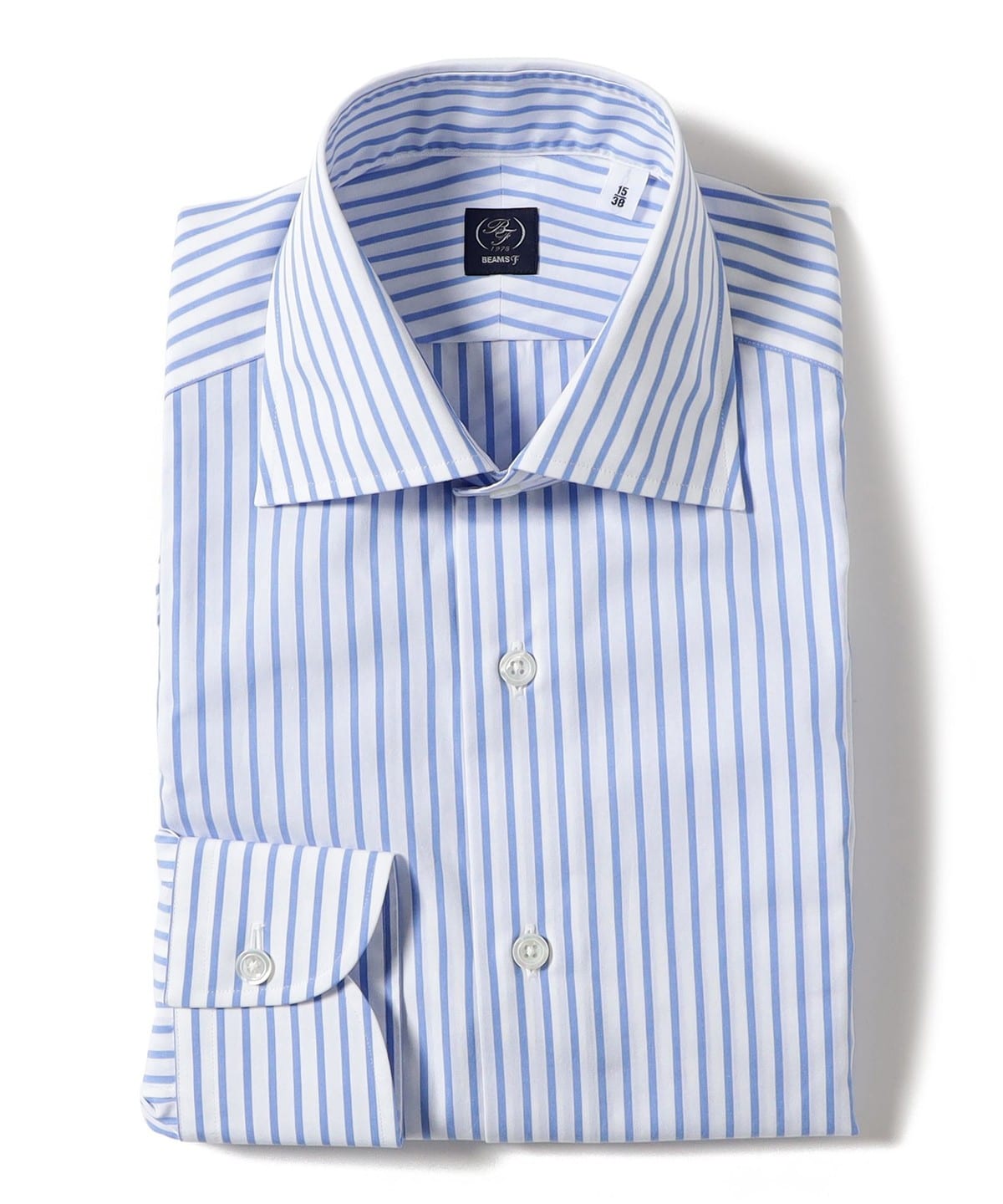 BEAMS F（ビームスF）コットン ブルー ロンドンストライプ ワイド