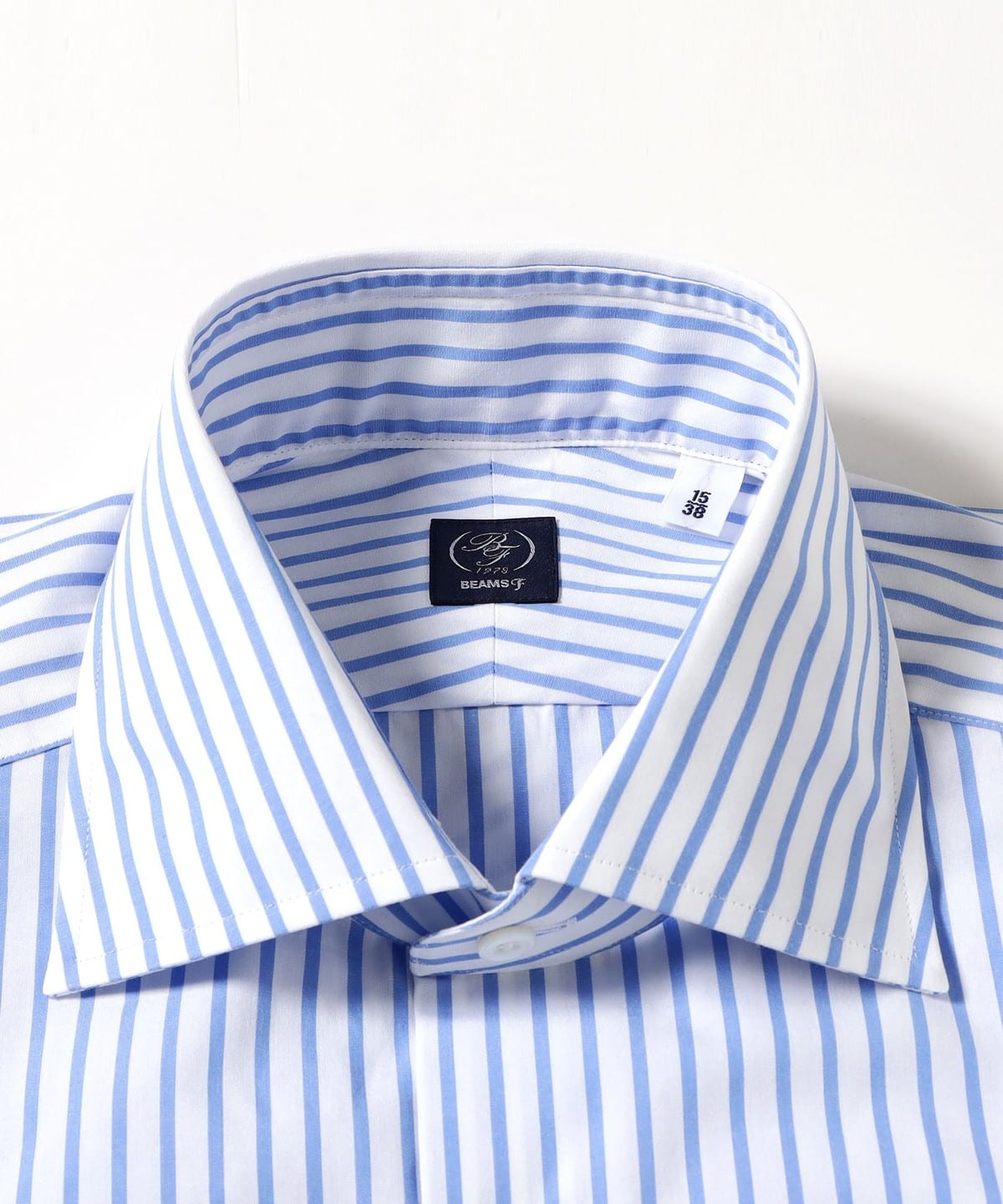 BEAMS F（ビームスF）コットン ブルー ロンドンストライプ ワイド