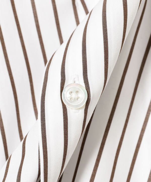 BEAMS F（ビームスF）コットン ブラウン ロンドンストライプ ワイド