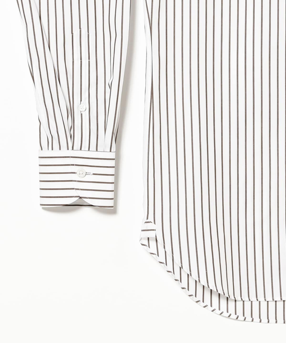 BEAMS F（ビームスF）コットン ブラウン ロンドンストライプ ワイド