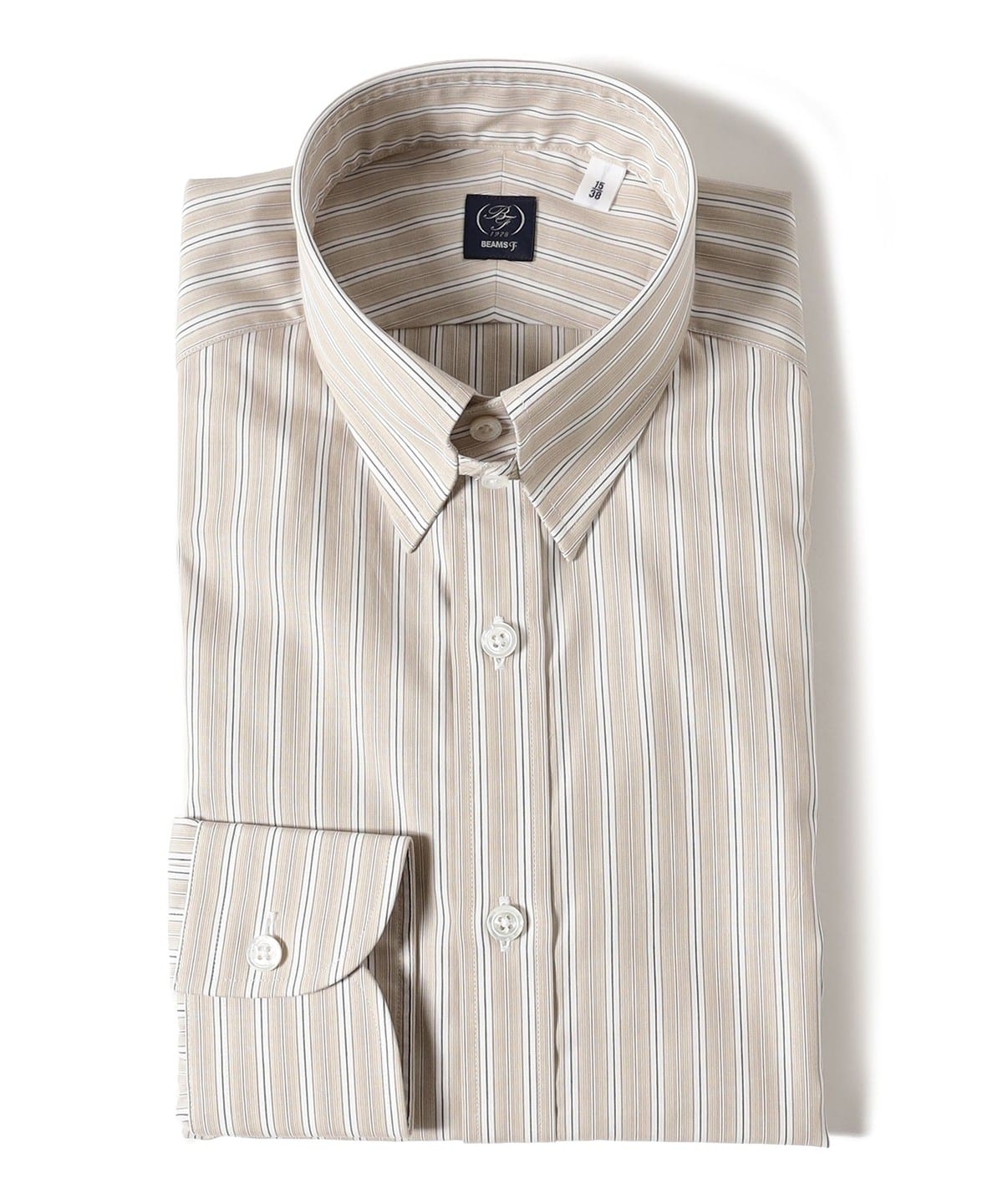 ★再値下げ★BEAMS F タブカラーシャツ CANCLINI生地ベージュ 39 ☆再値下げ☆BEAMS F タブカラーシャツ CANCLINI生地ベージュ 39