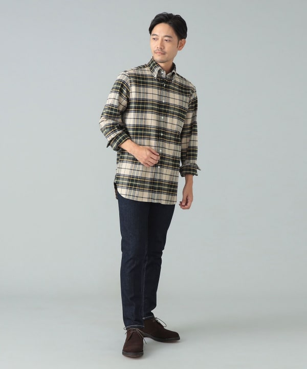 BEAMS F（ビームスF）コットンフランネル タータンチェック ボタン