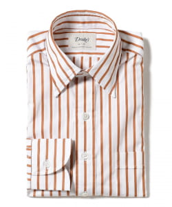 【別注】Drake’s / コットン ボールドストライプ レギュラーカラーシャツ