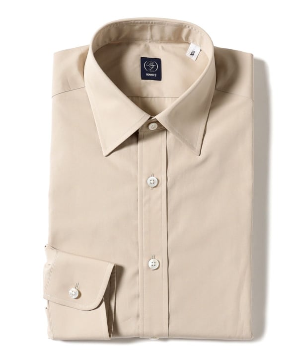 ★再値下げ★BEAMS F タブカラーシャツ CANCLINI生地ベージュ 39 ☆再値下げ☆BEAMS F タブカラーシャツ CANCLINI生地ベージュ 39