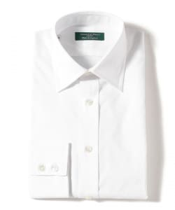 【別注】Seaward & Stearn / コットン ポプリン ワイドカラーシャツ