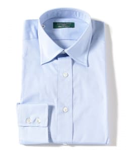 【別注】Seaward & Stearn / コットン ポプリン ワイドカラーシャツ