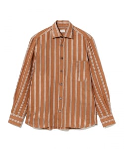 【別注】ERRICO FORMICOLA / GIANNI リネン ストライプ バックプリーツ シャツ