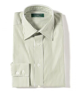 【別注】Seaward & Stearn / コットン ロンドンストライプ ワイドカラーシャツ