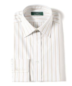 【別注】Seaward & Stearn / コットン マルチストライプ ワイドカラーシャツ