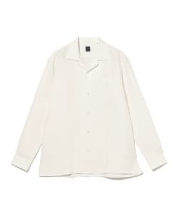 リネン ソリッド オープンカラーシャツ