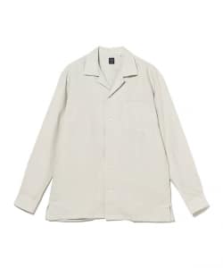 リネン ソリッド オープンカラーシャツ
