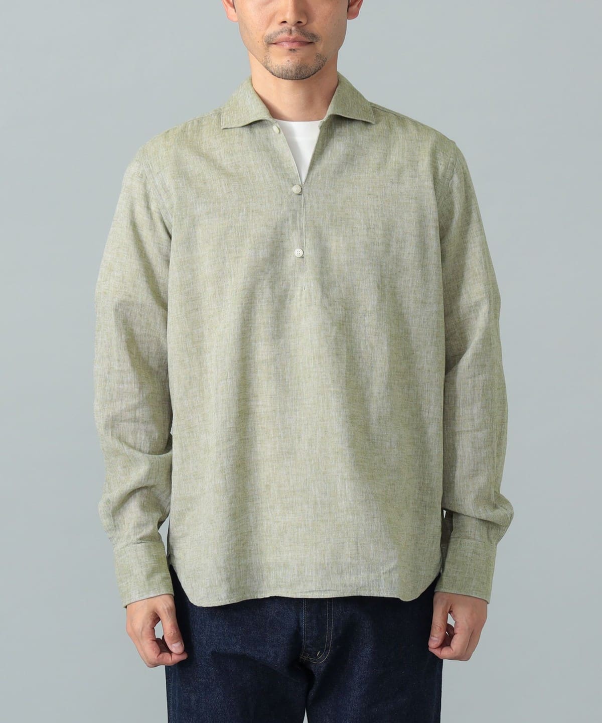 BEAMS F（ビームスF）ORIAN / リネンコットン カプリシャツ（シャツ