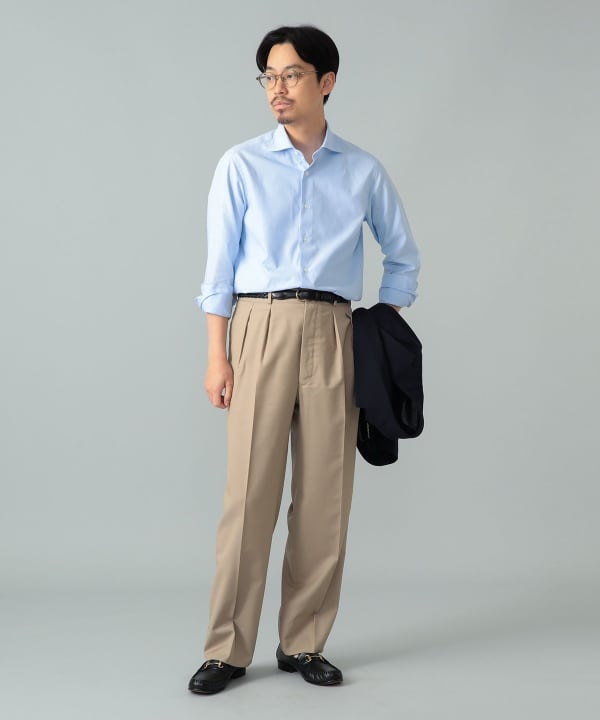 COOLMAX(R) カラミ カッタウェイカラーシャツ Model：H175cm　Size：39