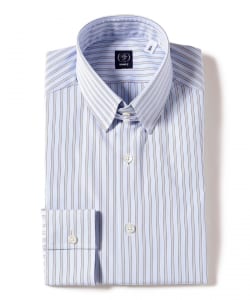 アトリエライン コットン ストライプ タブカラーシャツ