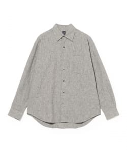 リネンコットン ハウンドトゥース ビックシャツ