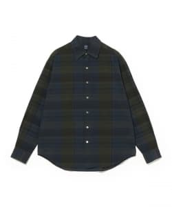 コットン グリーン マドラスチェック ビックシャツ