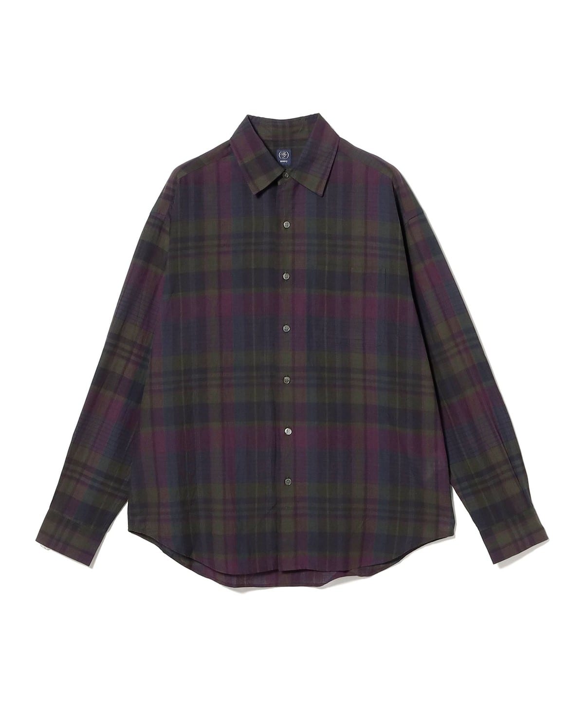 BEAMS F（ビームスF）コットン パープル マドラスチェック ビック