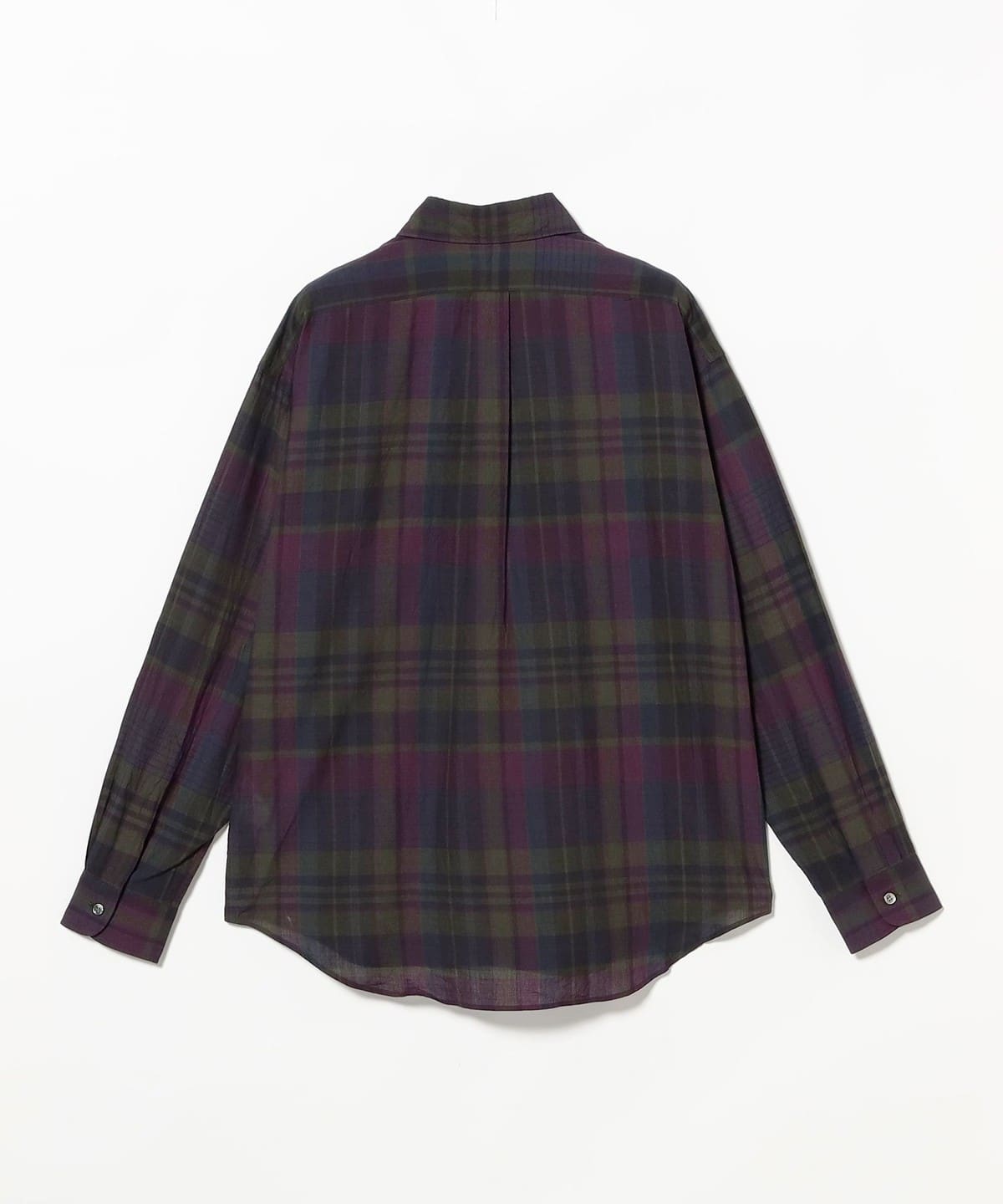 BEAMS F（ビームスF）コットン パープル マドラスチェック ビック