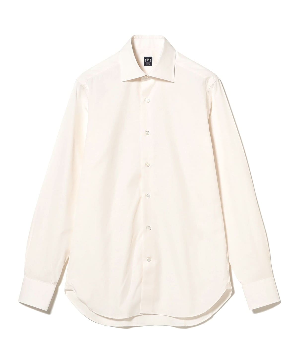 BEAMS F（ビームスF）コットン オフホワイト ソリッド ワイドカラー