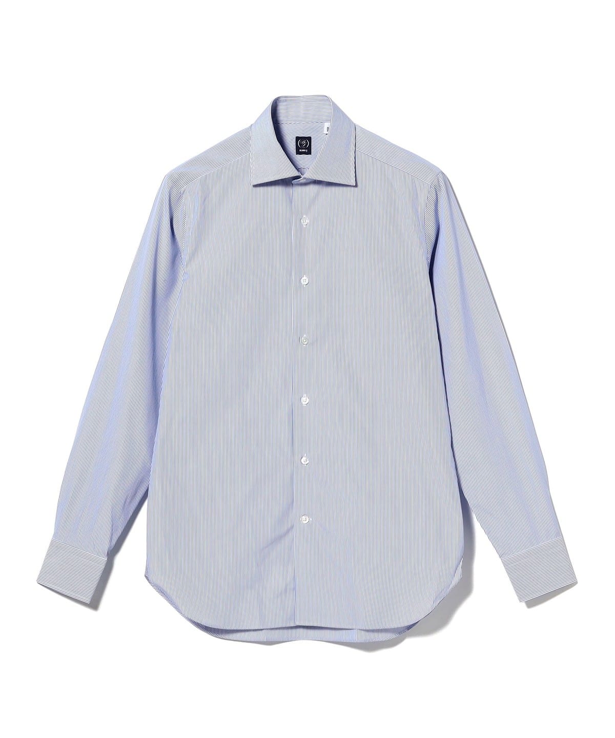 BEAMS F（ビームスF）コットン サックスブルー ストライプ ワイド