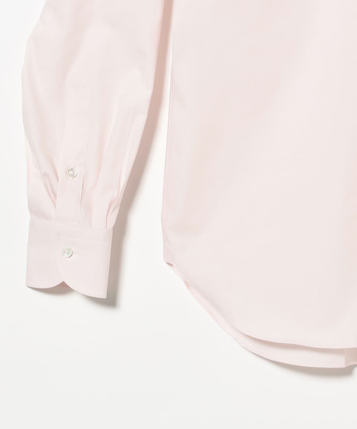 BEAMS F（ビームスF）コットン ピンク ソリッド レギュラーカラー