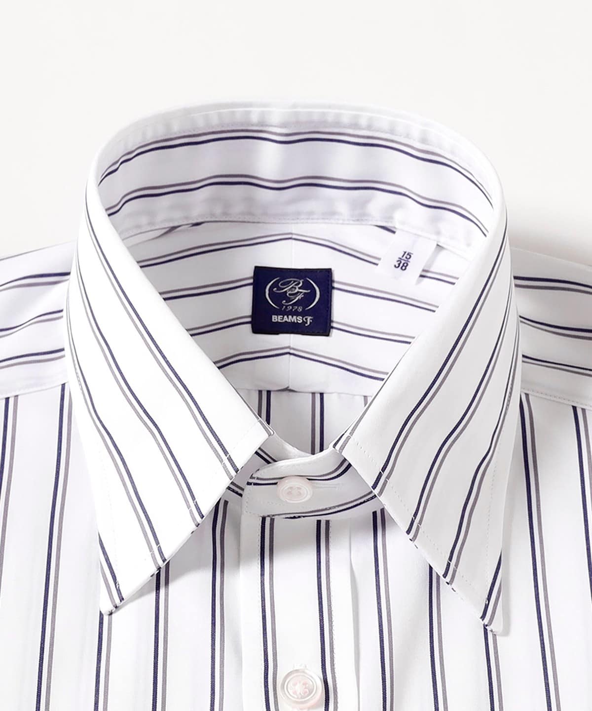【Ryo 】BEAMS F ストライプスーツ ネイビー×白 48 BEAMS F＞静かに主張するダブルのネイビーストライプスーツ＜MARLING