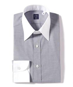 コットン ソリッド レギュラーカラー クレリック シャツ