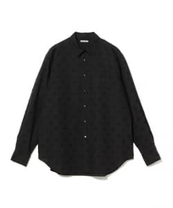 HEUGN / ALF コットンリネン ジャカード ドット シャツ