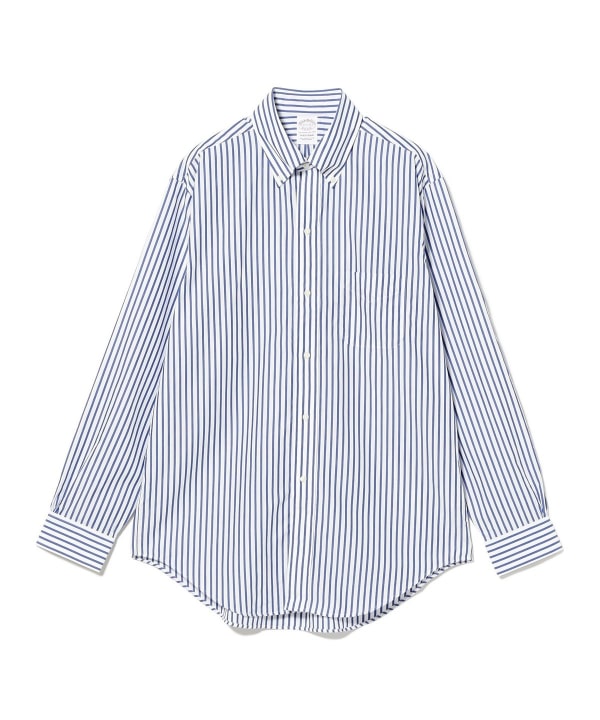 【別注】Brooks Brothers / スーピマコットン ブロード ストライプ ポロカラーシャツ