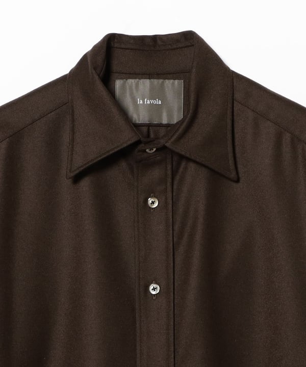 la favola / BIG SHIRT ウールナイロン オーバーシャツ