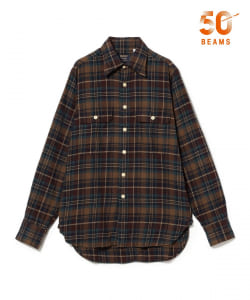 【別注】Drake’s × BEAMS F / コットン フランネル ダブルポケット シャツ