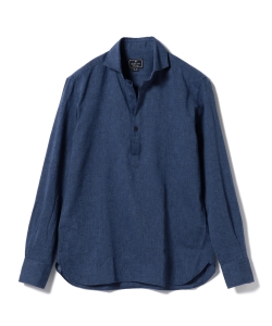 ▲ORIAN / リネンコットン ソリッド プルオーバーシャツ