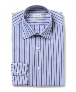 ￥▲Errico Formicola / ヘアラインストライプ セミワイド シャツ